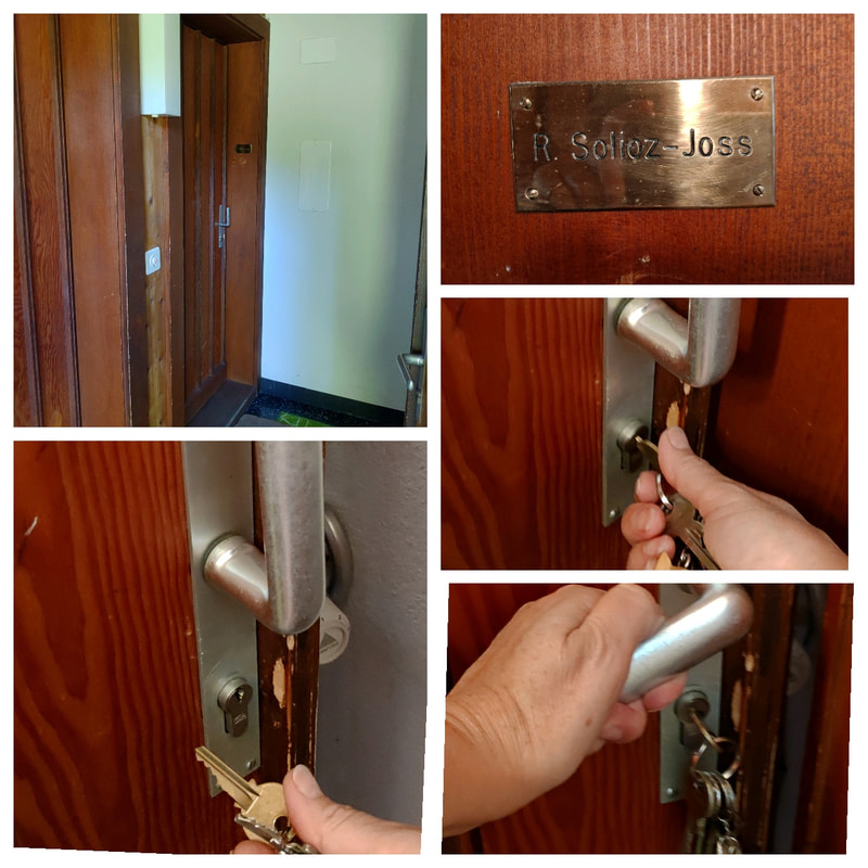 utiliser la clef avec le N°7 . use the key with the N°7 to open the Studio, when ou're inside the residence