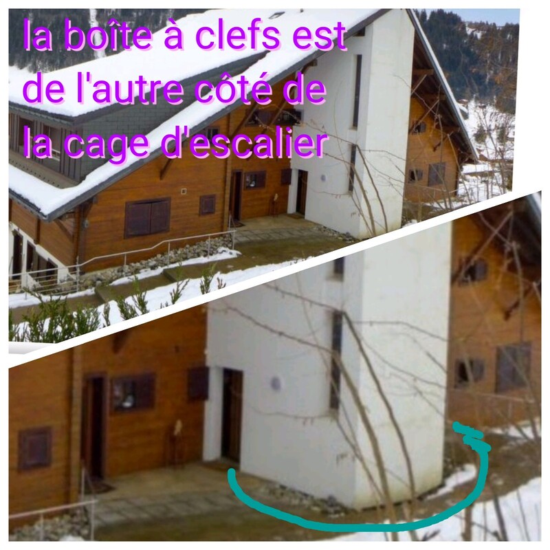 the key box is NOT on the side of the entrance to the Residence!! but on the other side, window with an owl hanging